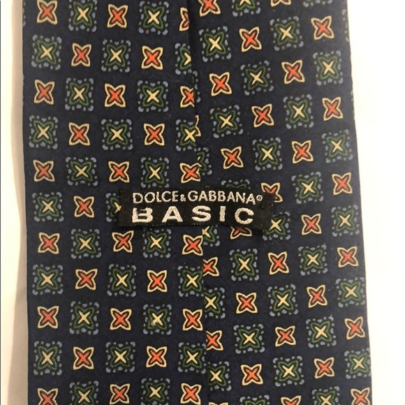 Dolce & Gabbana BASIC Navy Patterned Silk Tie - Picture 2 of 3